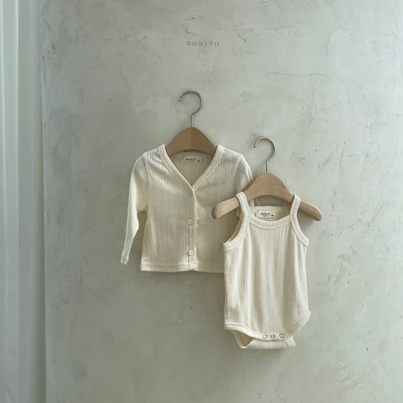 BONITO - Korean Children Fashion - #Kfashion4kids - Cardigan Bodysuit Set - 6