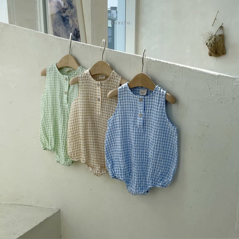 BONITO - Korean Children Fashion - #Kfashion4kids - Check Mamang Bodysuit