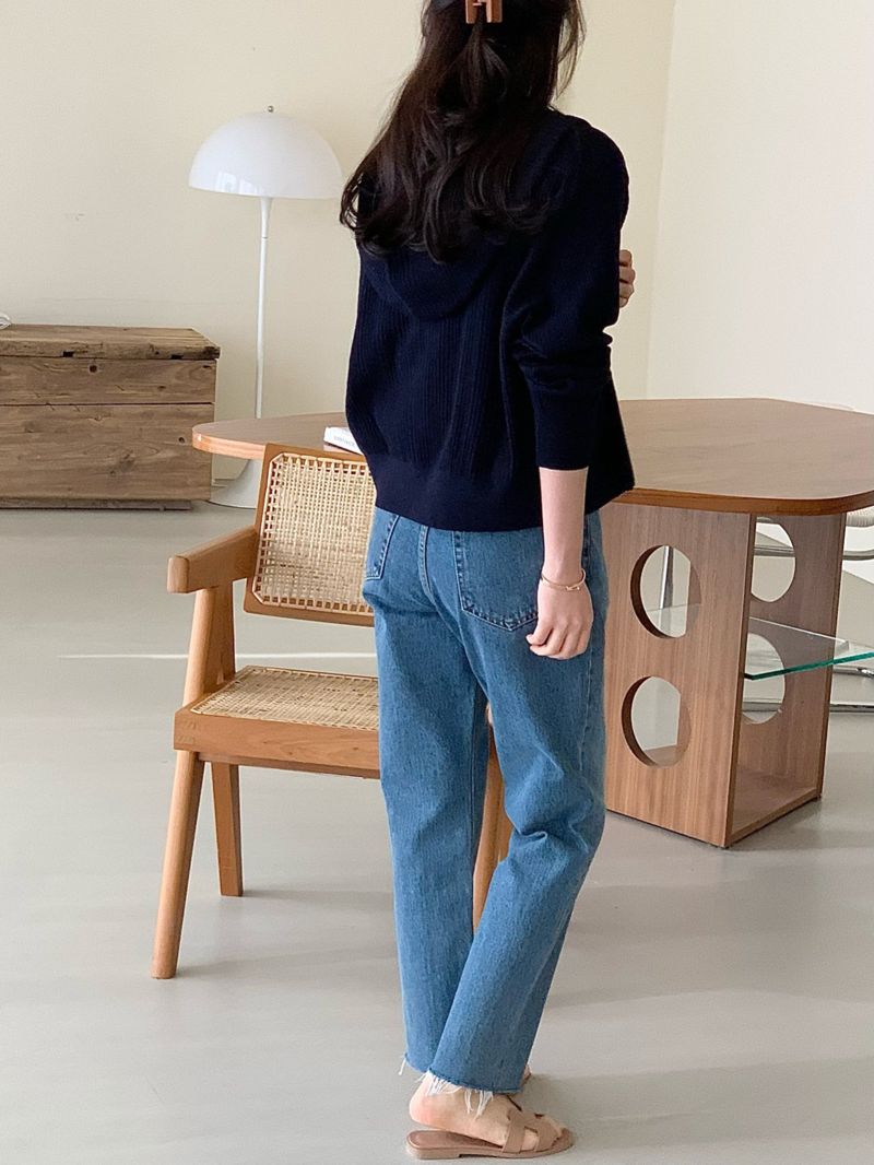 BOWEN - Korean Women Fashion - #Kfashion - Knit Tee & Zip-up Set - 11