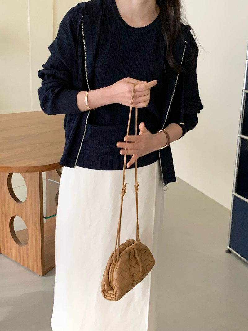 BOWEN - Korean Women Fashion - #Kfashion - Knit Tee & Zip-up Set - 3