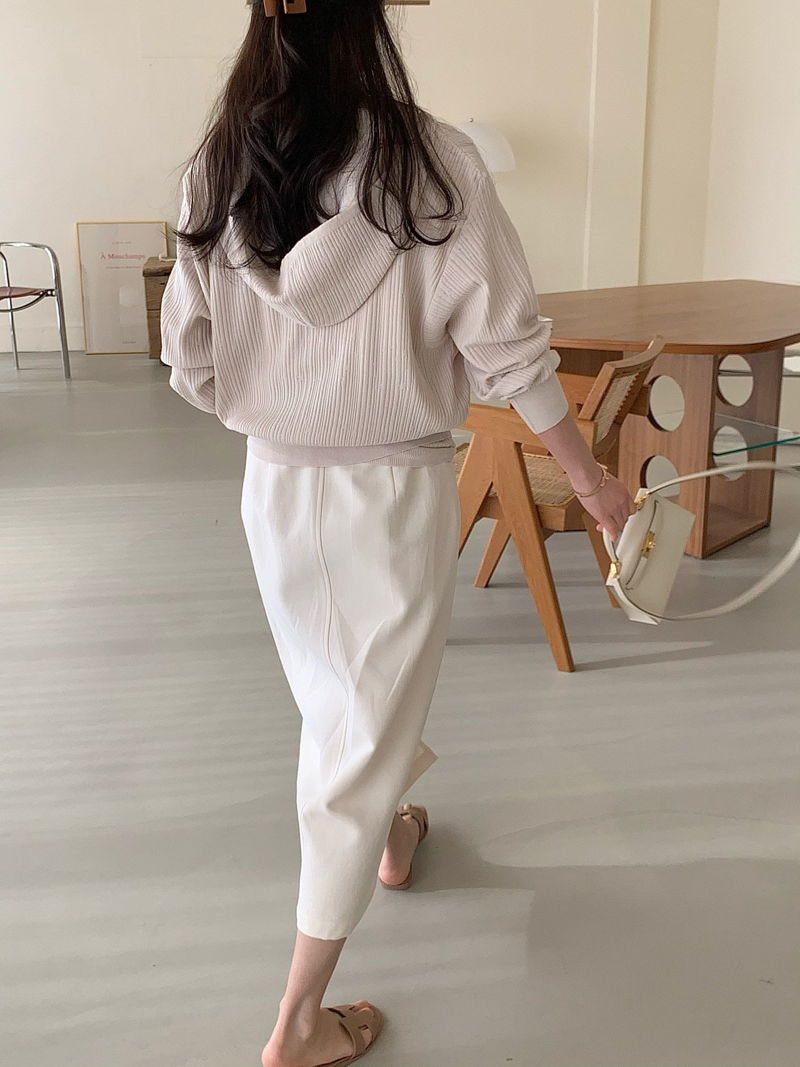 BOWEN - Korean Women Fashion - #Kfashion - Knit Tee & Zip-up Set - 7