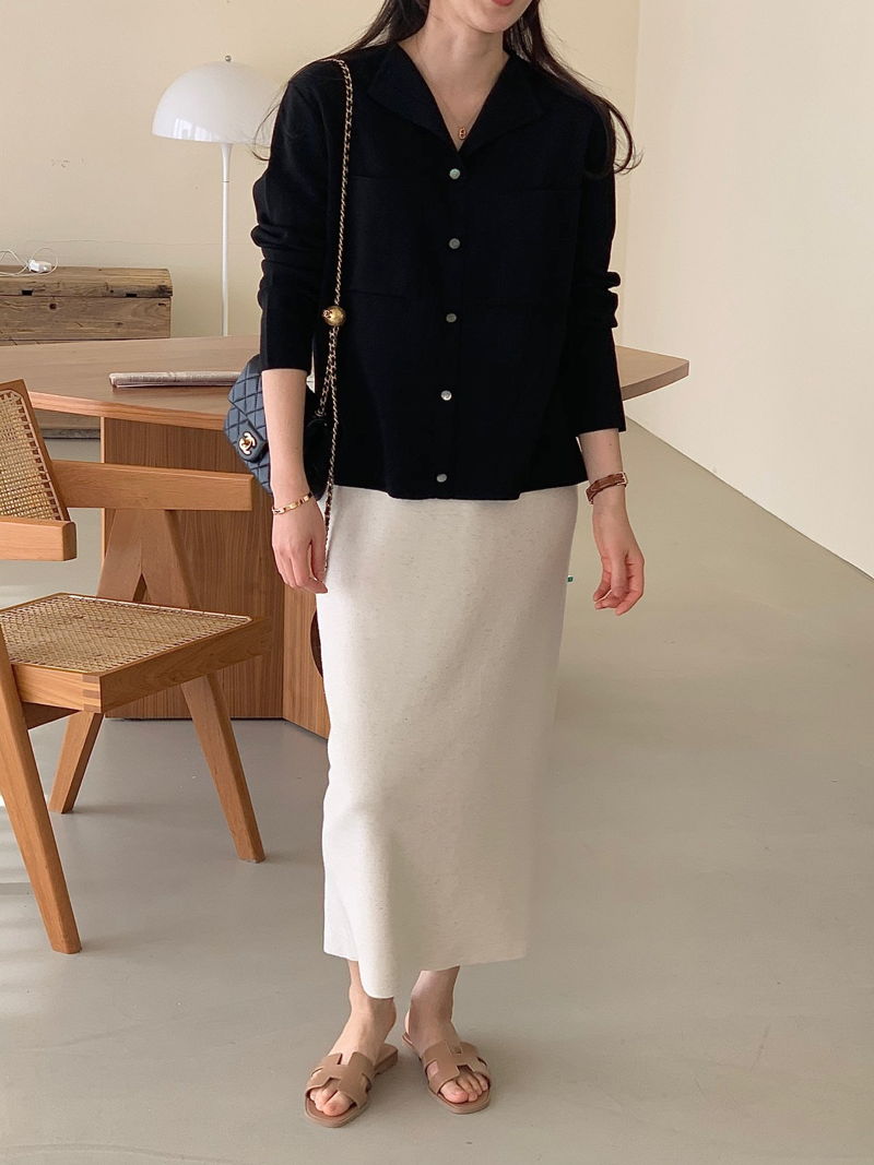 BOWEN - Korean Women Fashion - #Kfashion - Pocket Milano Knit Cardigan - 12