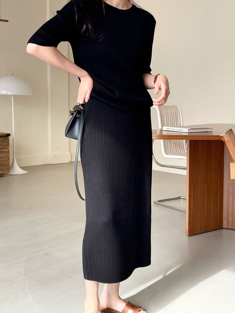 BOWEN - Korean Women Fashion - #Kfashion - Pleats Knit Pullover - 8