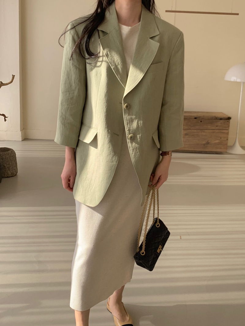 BOWEN - Korean Women Fashion - #Kfashion - Linen Jacket - 11