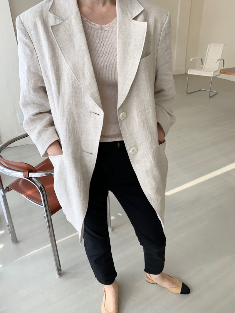 BOWEN - Korean Women Fashion - #Kfashion - Linen Jacket - 2