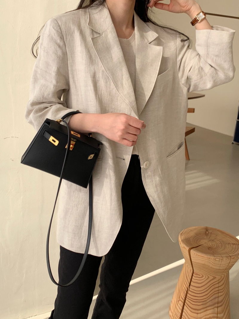 BOWEN - Korean Women Fashion - #Kfashion - Linen Jacket - 3