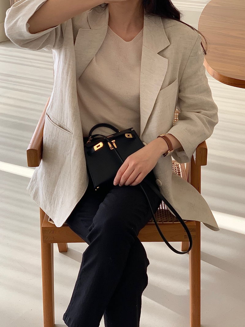 BOWEN - Korean Women Fashion - #Kfashion - Linen Jacket - 5