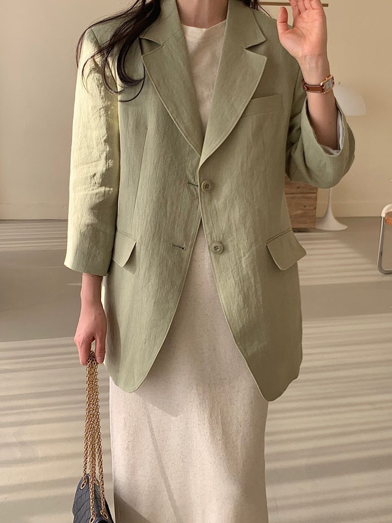 BOWEN - Korean Women Fashion - #Kfashion - Linen Jacket - 8