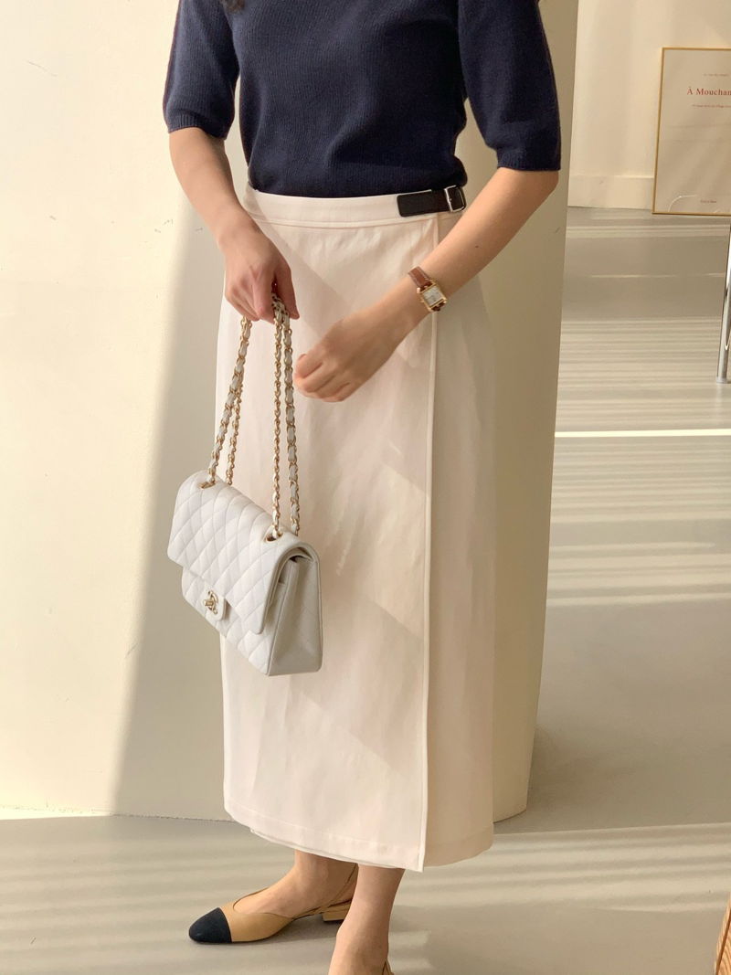 BOWEN - Korean Women Fashion - #Kfashion - Sander Wrap Skirt - 5