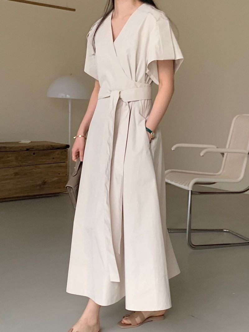BOWEN - Korean Women Fashion - #Kfashion - Wrap One-piece