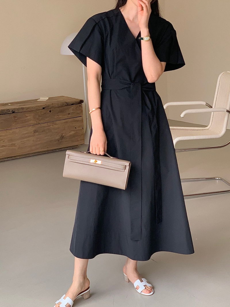 BOWEN - Korean Women Fashion - #Kfashion - Wrap One-piece - 2