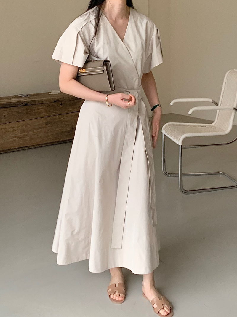 BOWEN - Korean Women Fashion - #Kfashion - Wrap One-piece - 5