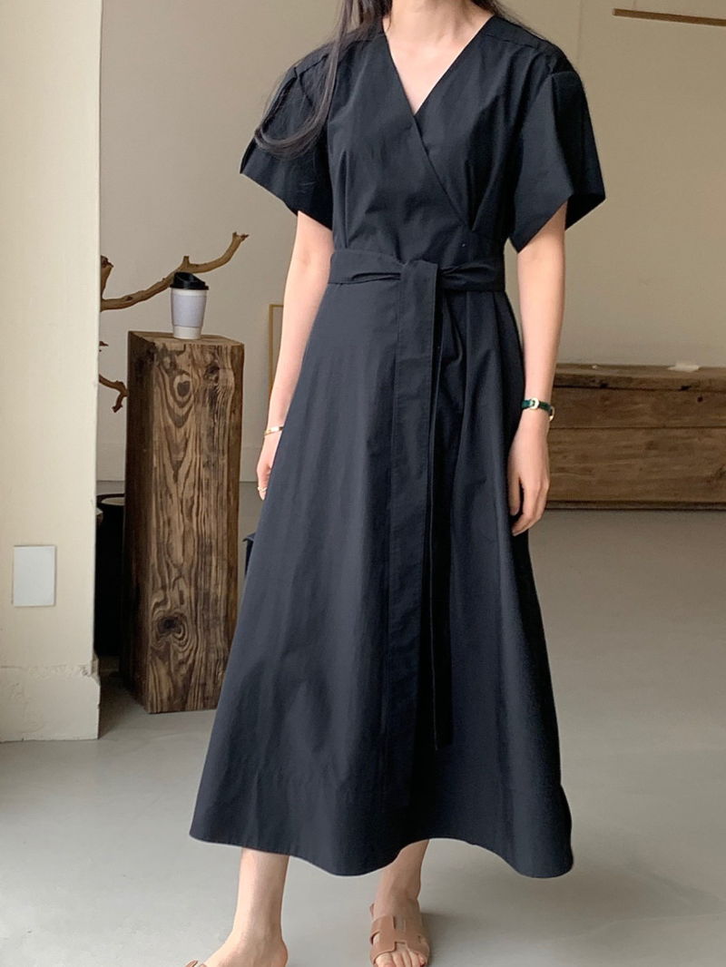 BOWEN - Korean Women Fashion - #Kfashion - Wrap One-piece - 9