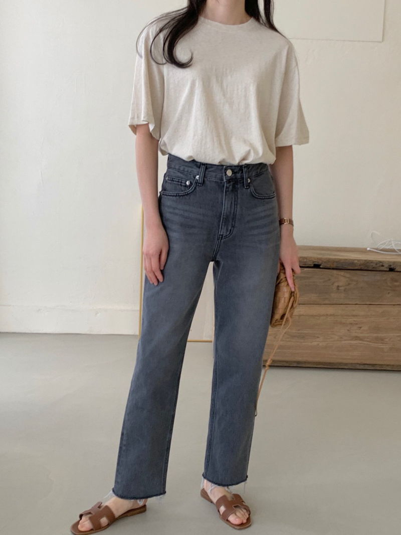 BOWEN - Korean Women Fashion - #Kfashion - Redone Light Denim Pants - 11