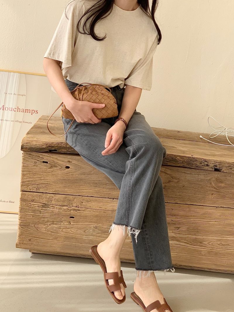 BOWEN - Korean Women Fashion - #Kfashion - Redone Light Denim Pants - 12