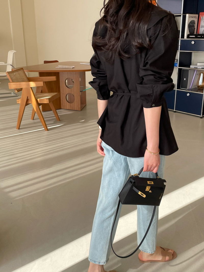 BOWEN - Korean Women Fashion - #Kfashion - Linen Wrap Blouse - 12