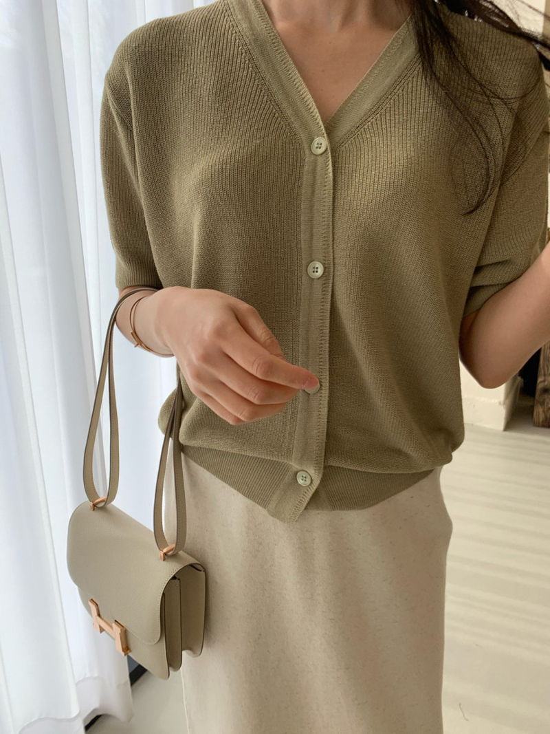 BOWEN - Korean Women Fashion - #Kfashion - Hazzi Short Sleeved Cardigan - 12