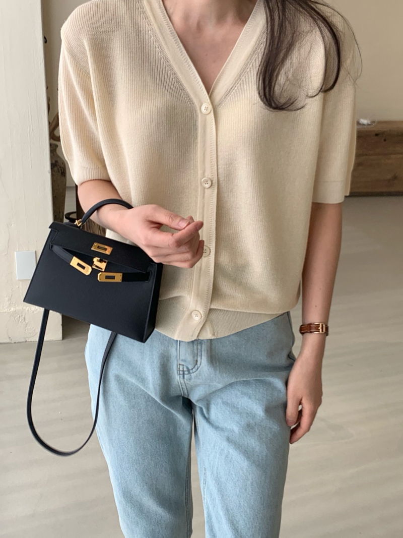 BOWEN - Korean Women Fashion - #Kfashion - Hazzi Short Sleeved Cardigan - 6