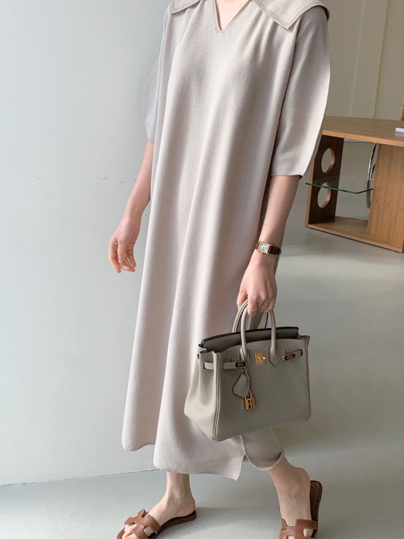 BOWEN - Korean Women Fashion - #Kfashion - Wholegarment Volume Collar One-piece