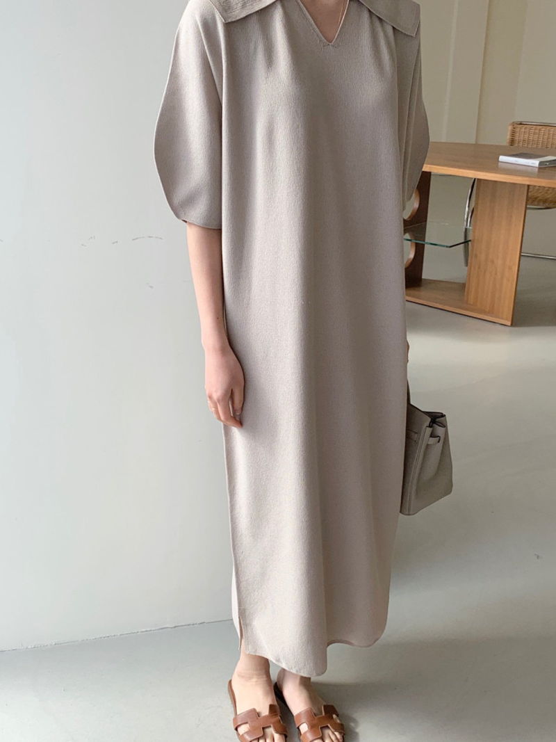 BOWEN - Korean Women Fashion - #Kfashion - Wholegarment Volume Collar One-piece - 2