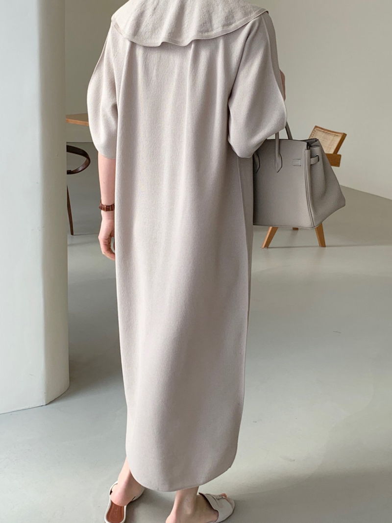 BOWEN - Korean Women Fashion - #Kfashion - Wholegarment Volume Collar One-piece - 4