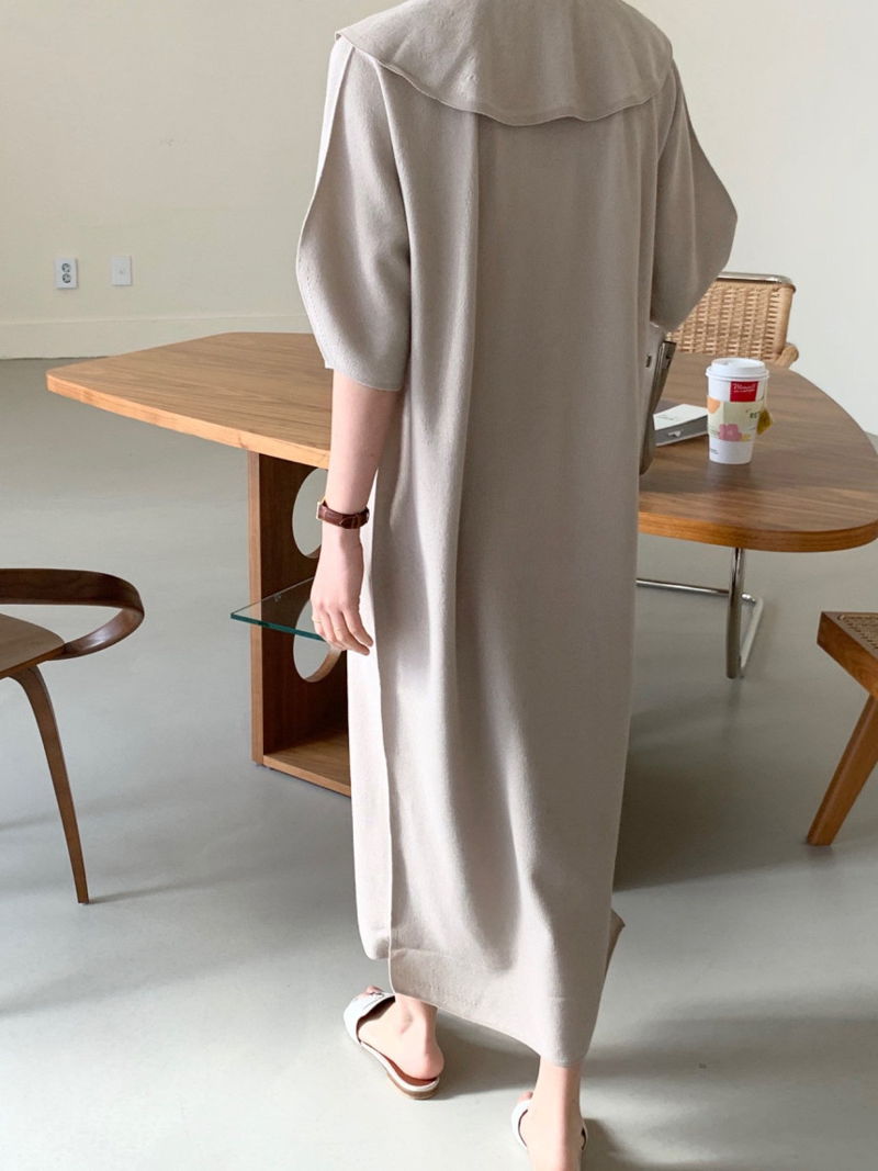 BOWEN - Korean Women Fashion - #Kfashion - Wholegarment Volume Collar One-piece - 5