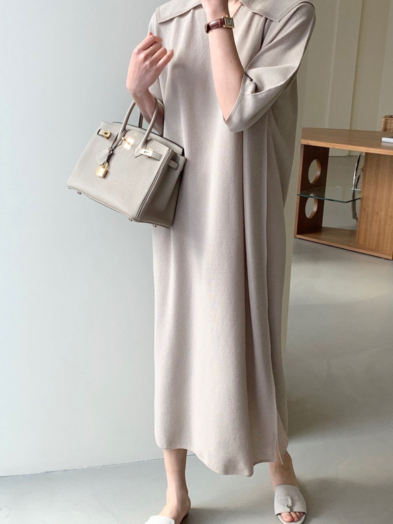 BOWEN - Korean Women Fashion - #Kfashion - Wholegarment Volume Collar One-piece - 6