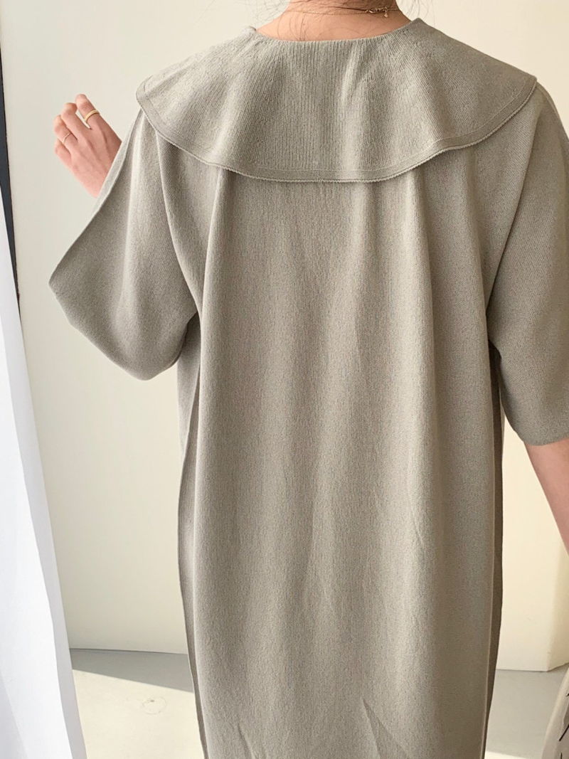 BOWEN - Korean Women Fashion - #Kfashion - Wholegarment Volume Collar One-piece - 8