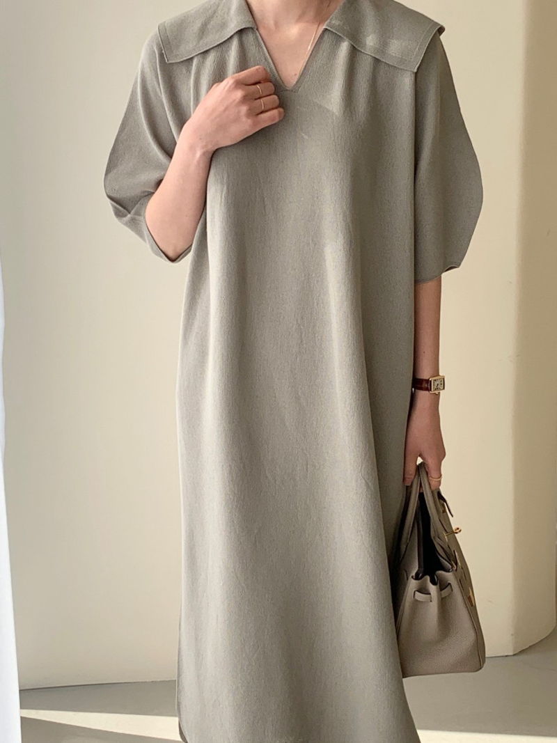 BOWEN - Korean Women Fashion - #Kfashion - Wholegarment Volume Collar One-piece - 9