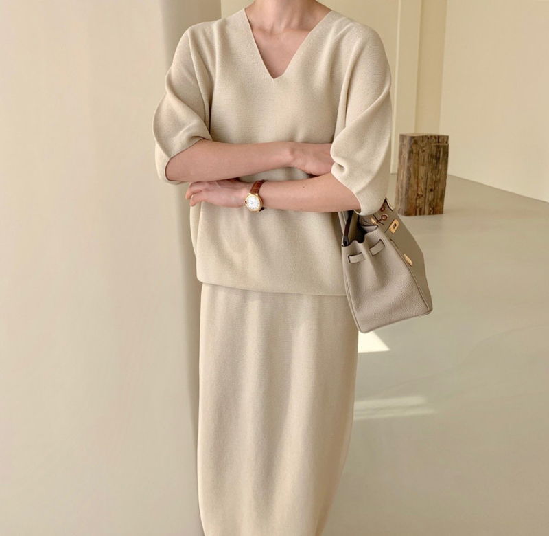BOWEN - Korean Women Fashion - #Kfashion - Wholegarment Anduo Knit Top Bottom Set - 6