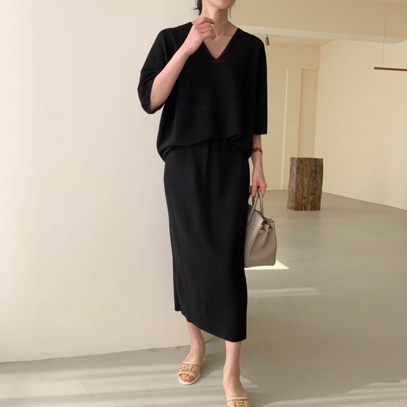 BOWEN - Korean Women Fashion - #Kfashion - Wholegarment Anduo Knit Top Bottom Set - 7