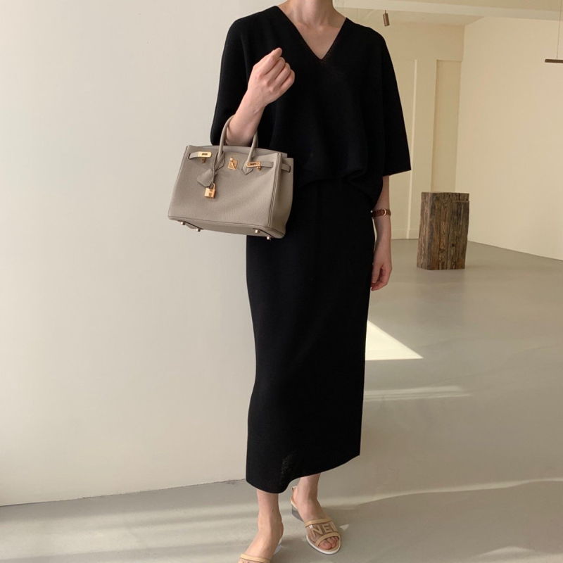 BOWEN - Korean Women Fashion - #Kfashion - Wholegarment Anduo Knit Top Bottom Set - 9