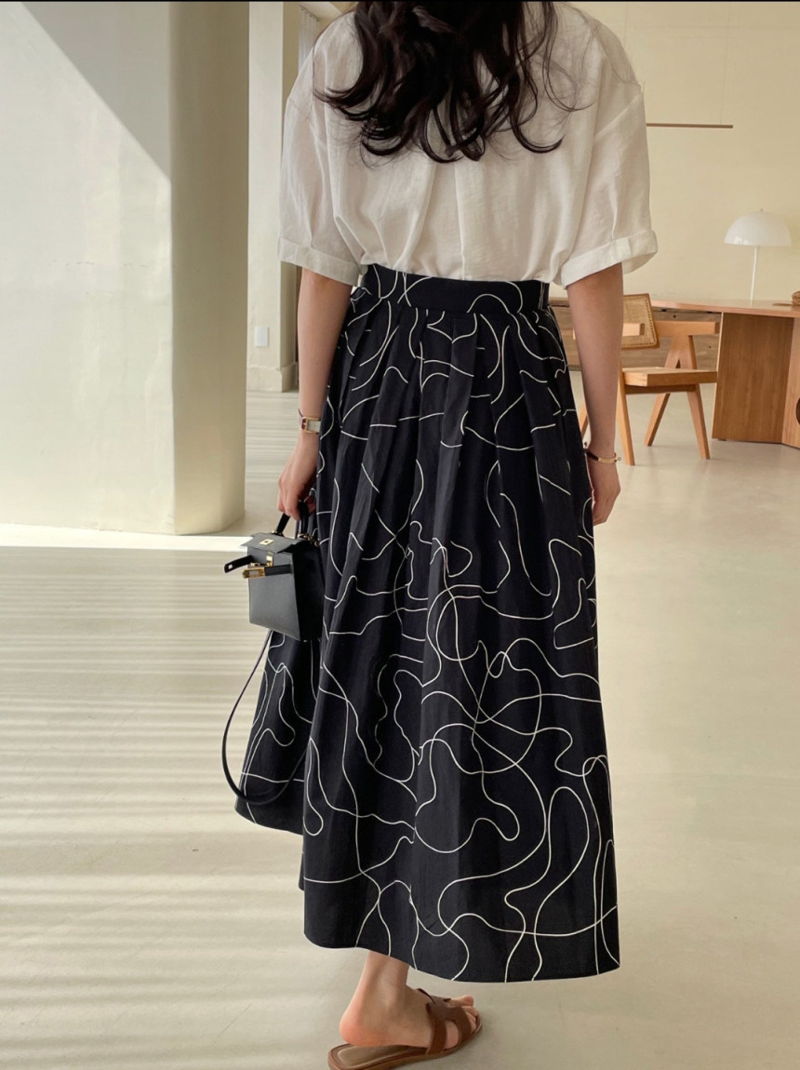 BOWEN - Korean Women Fashion - #Kfashion - Printing Hul Skirt - 2