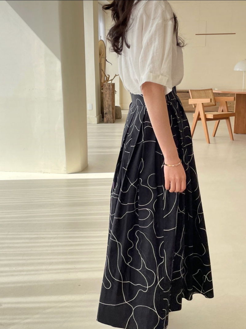 BOWEN - Korean Women Fashion - #Kfashion - Printing Hul Skirt - 4