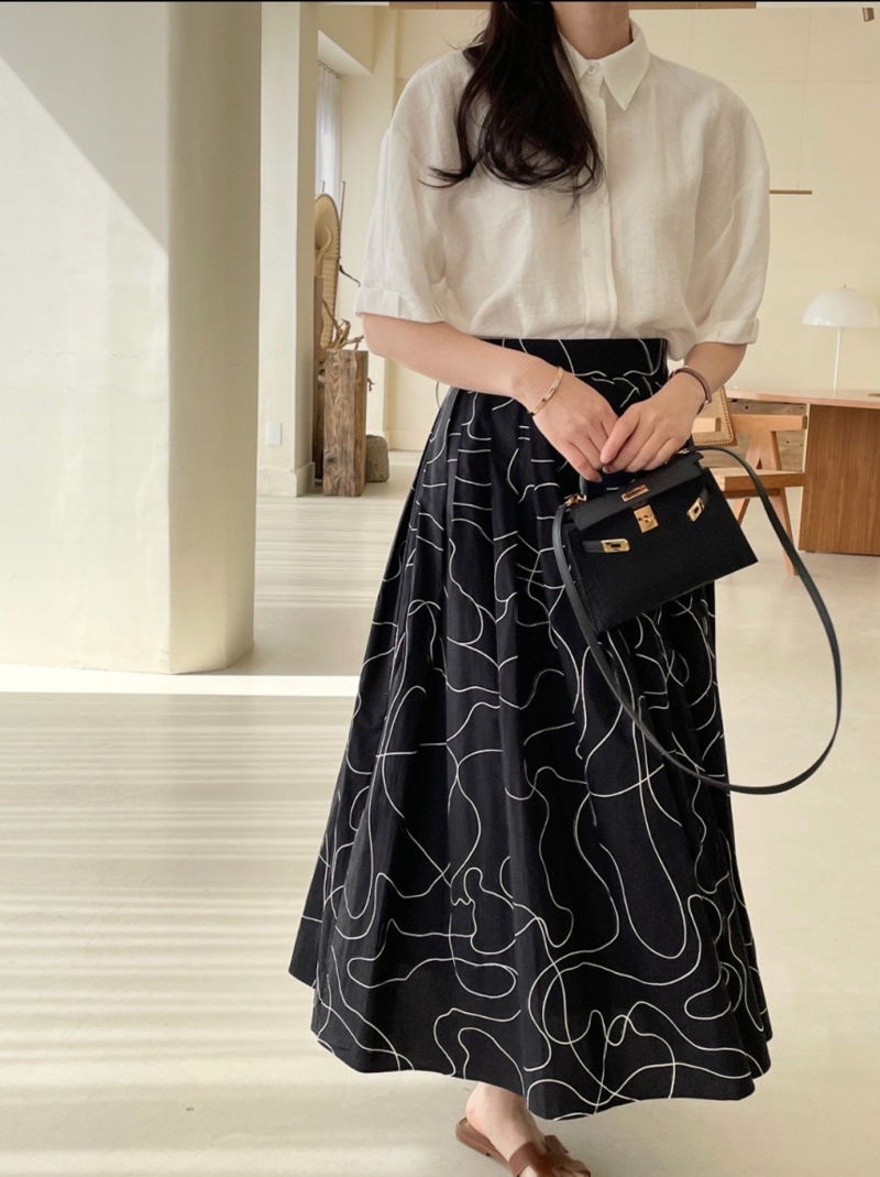BOWEN - Korean Women Fashion - #Kfashion - Printing Hul Skirt - 6