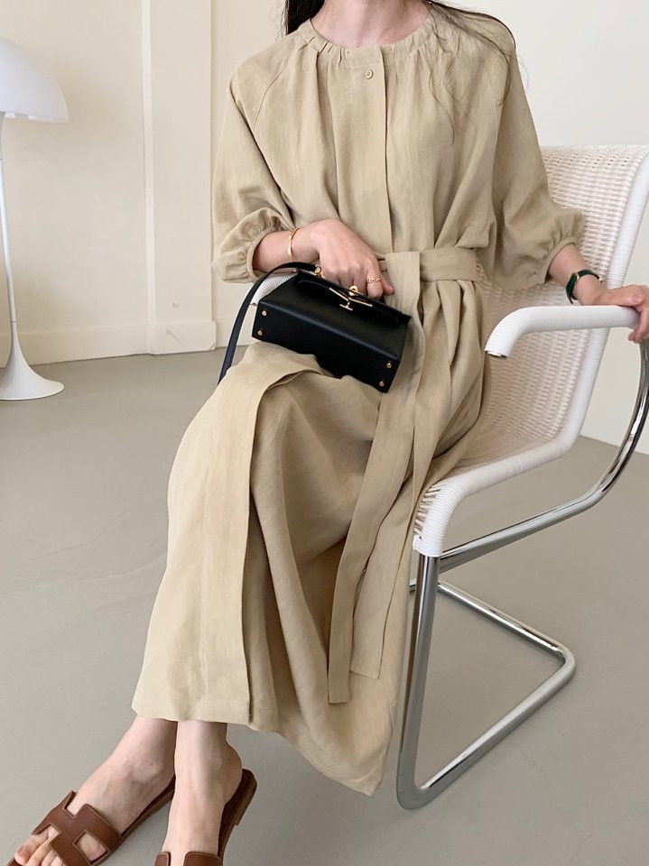BOWEN - Korean Women Fashion - #Kfashion - Linen Isabel One-piece - 11