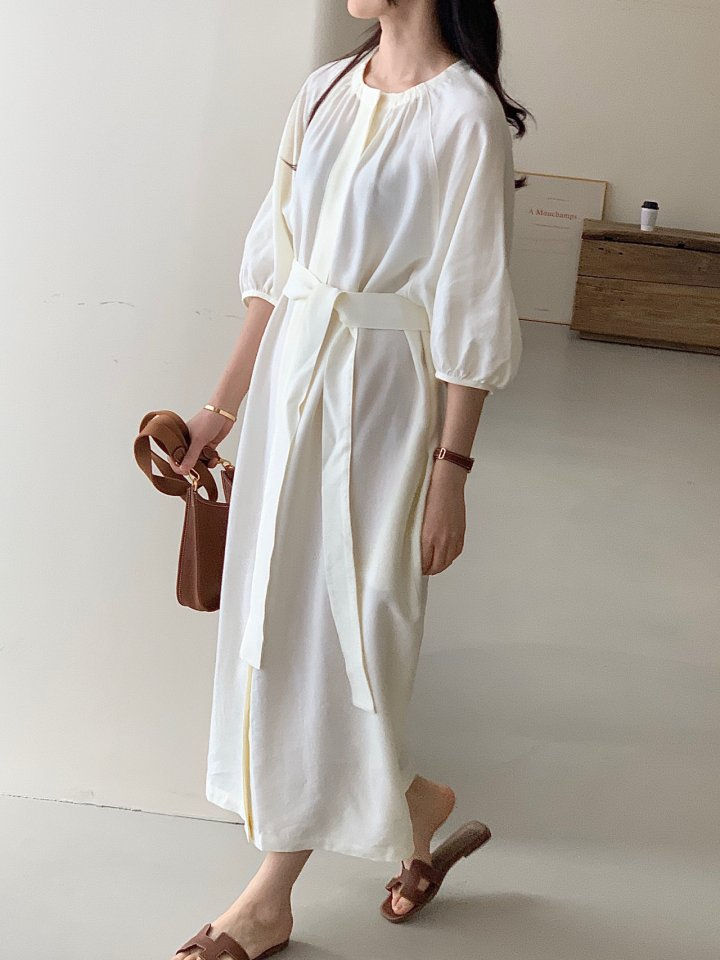 BOWEN - Korean Women Fashion - #Kfashion - Linen Isabel One-piece - 2