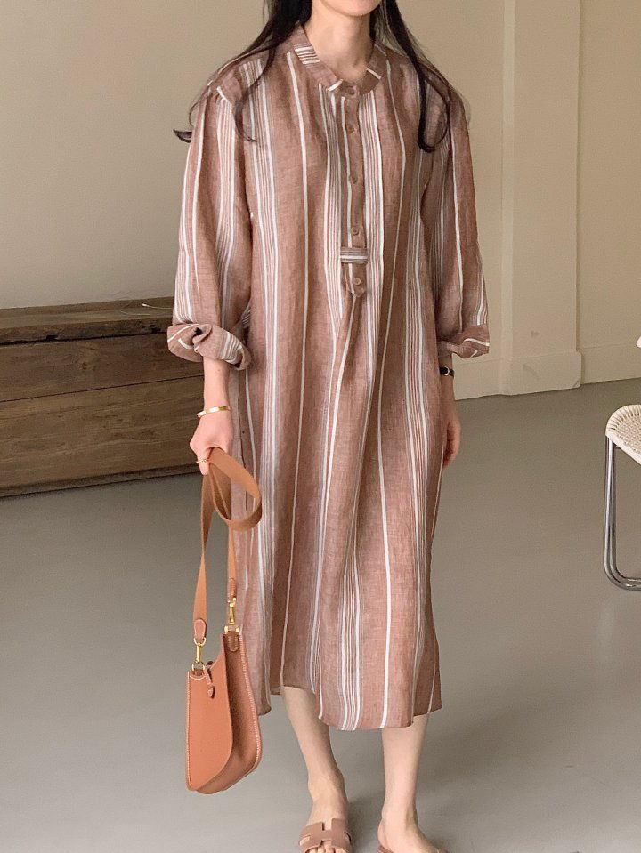 BOWEN - Korean Women Fashion - #Kfashion - Joseph Linen One-piece - 4