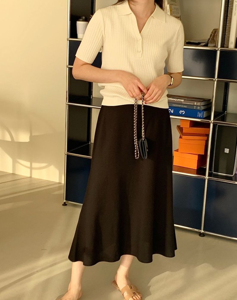 BOWEN - Korean Women Fashion - #Kfashion - Wholegarment Wave Skirt - 12