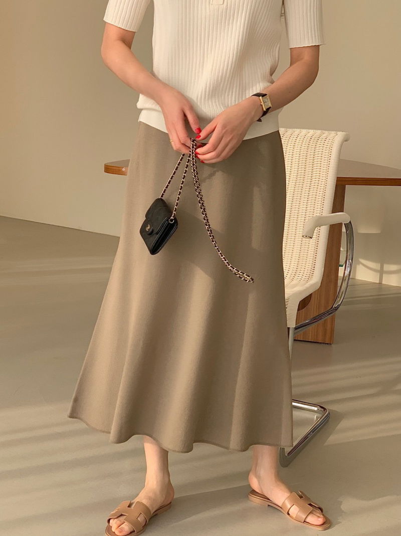 BOWEN - Korean Women Fashion - #Kfashion - Wholegarment Wave Skirt - 6