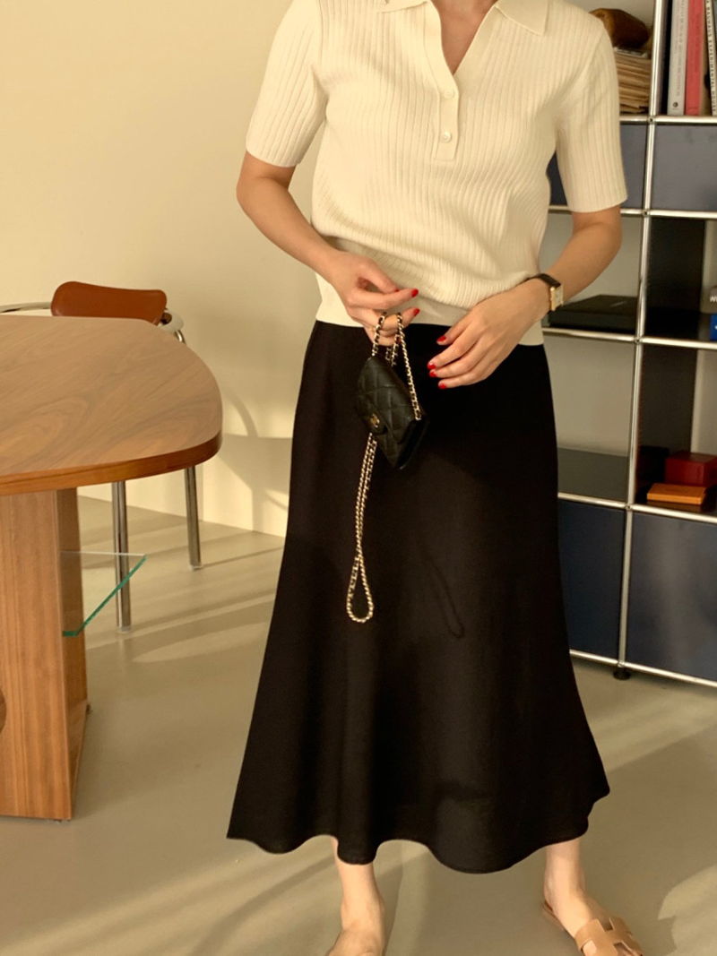 BOWEN - Korean Women Fashion - #Kfashion - Wholegarment Wave Skirt - 7