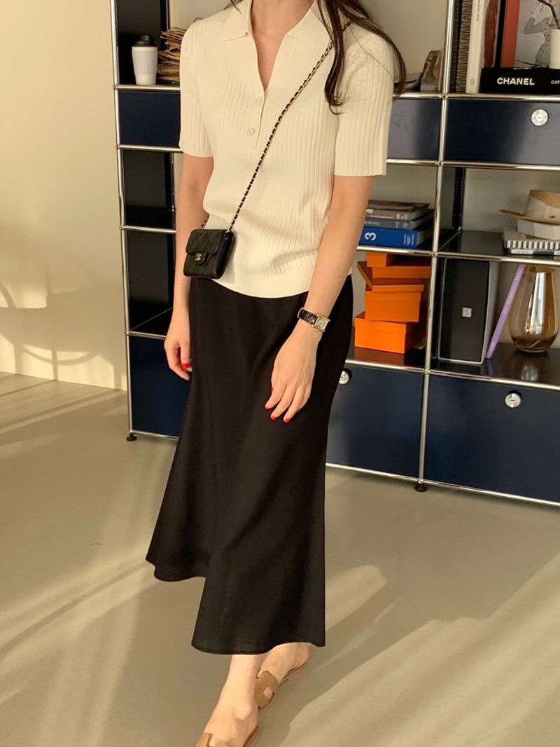 BOWEN - Korean Women Fashion - #Kfashion - Wholegarment Wave Skirt - 8