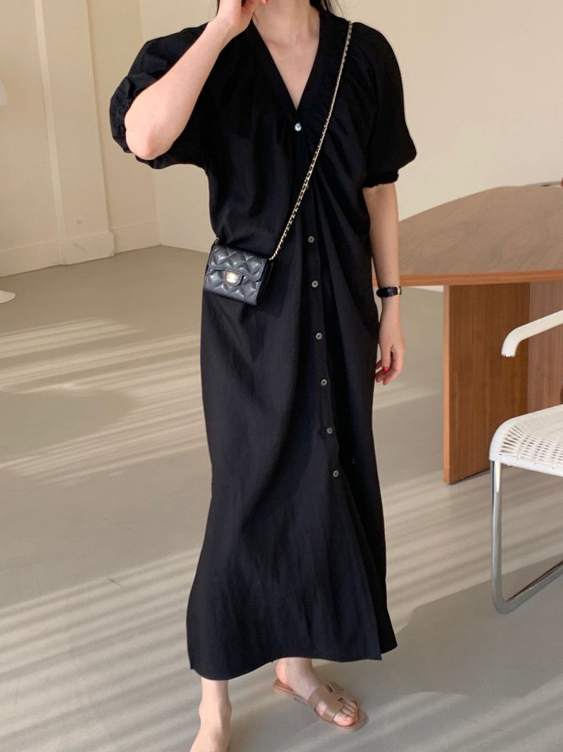 BOWEN - Korean Women Fashion - #Kfashion - Shirring One-piece - 4