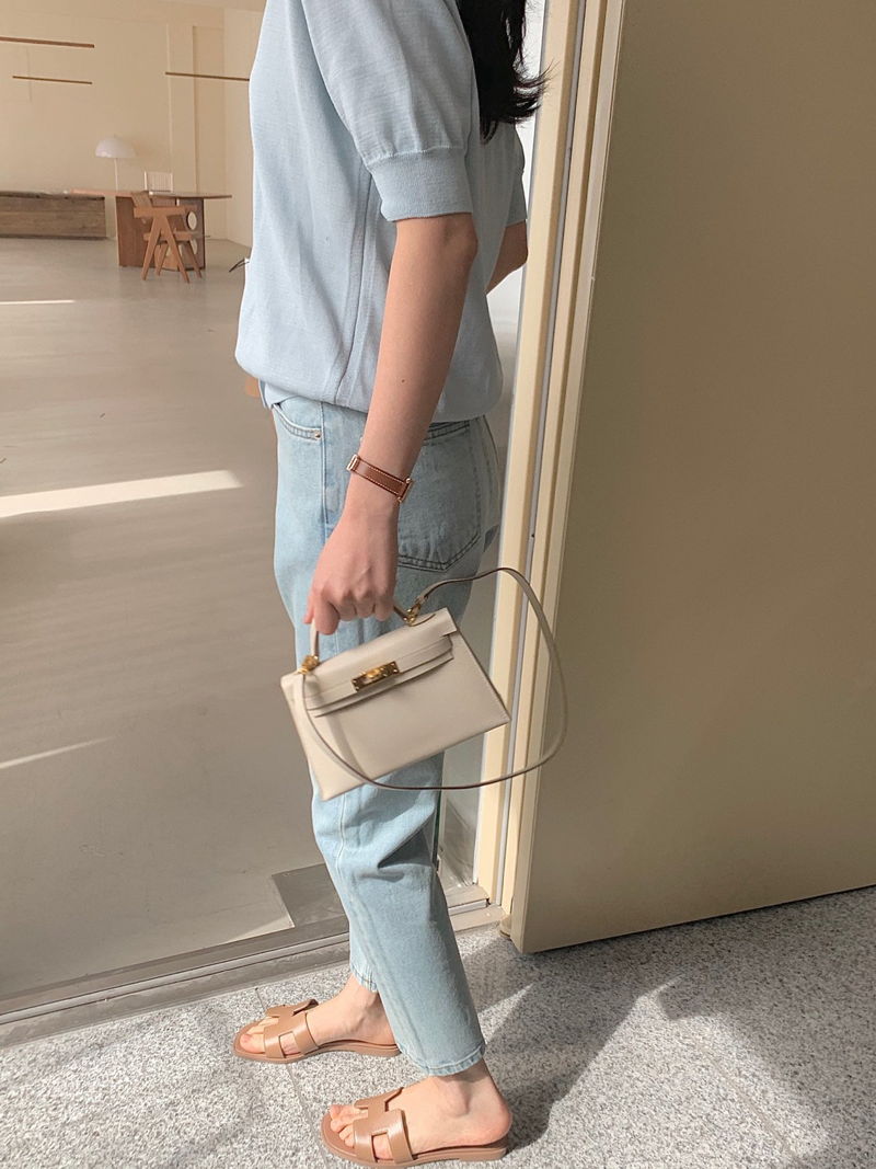 BOWEN - Korean Women Fashion - #Kfashion - Beige Blue Denim Pants - 2