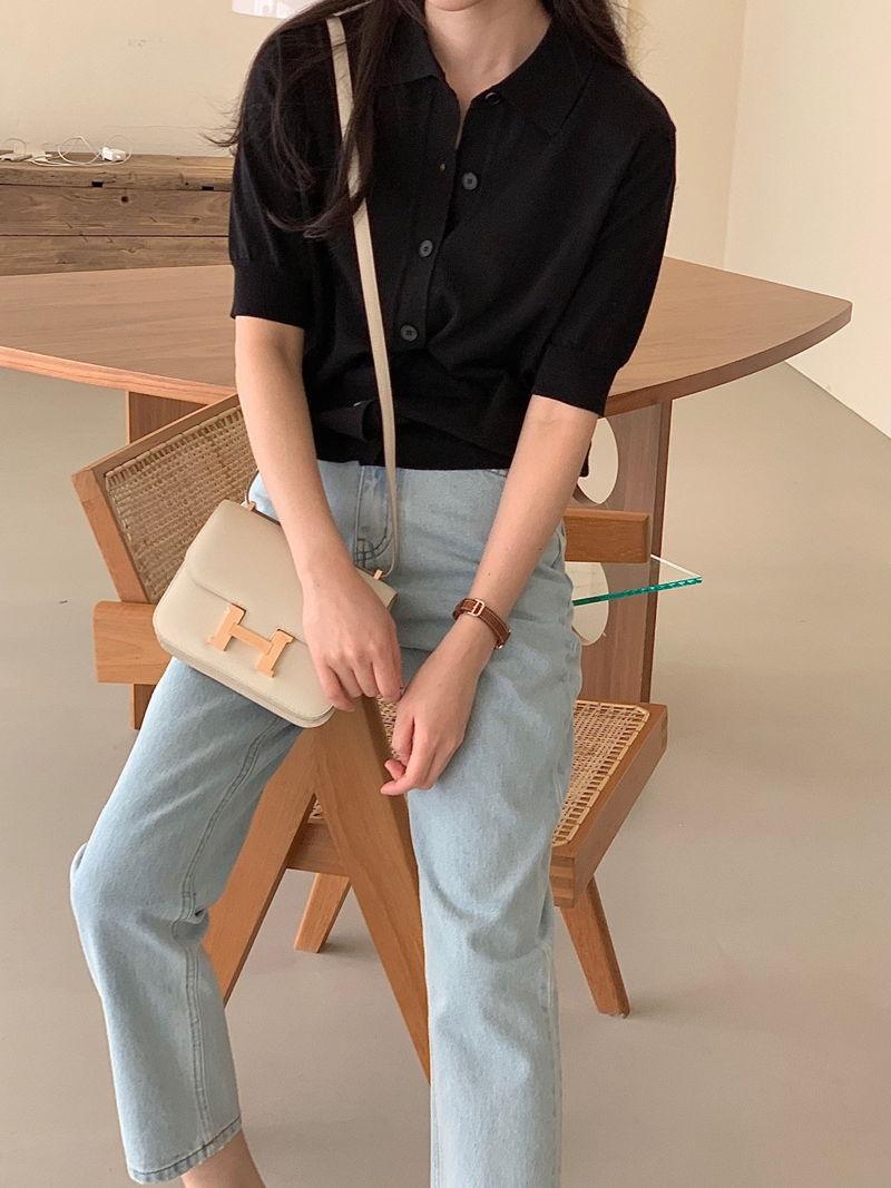 BOWEN - Korean Women Fashion - #Kfashion - Beige Blue Denim Pants - 5