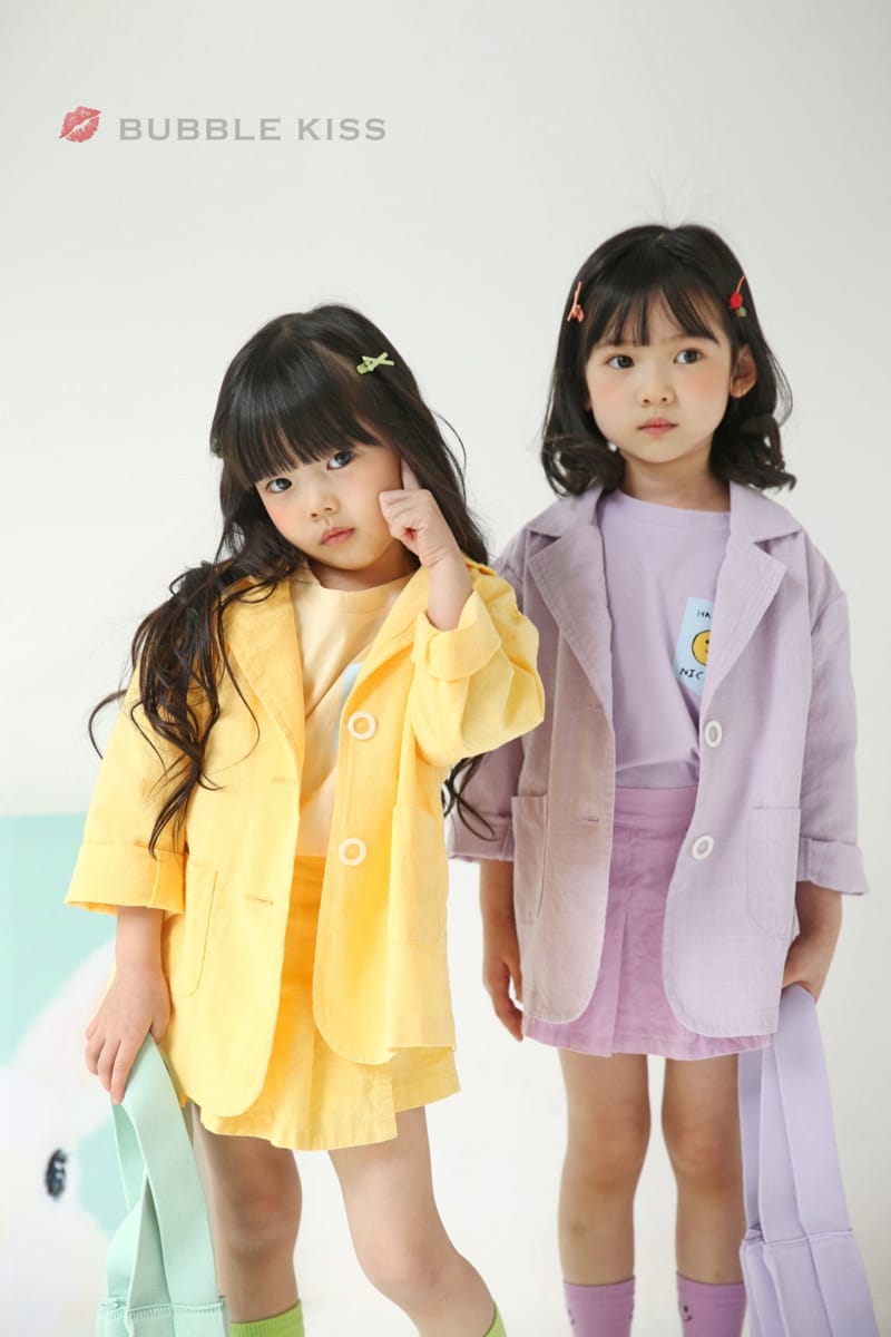 BUBBLE KISS - Korean Children Fashion - #Kfashion4kids - Macaroon Linen Jacket - 10