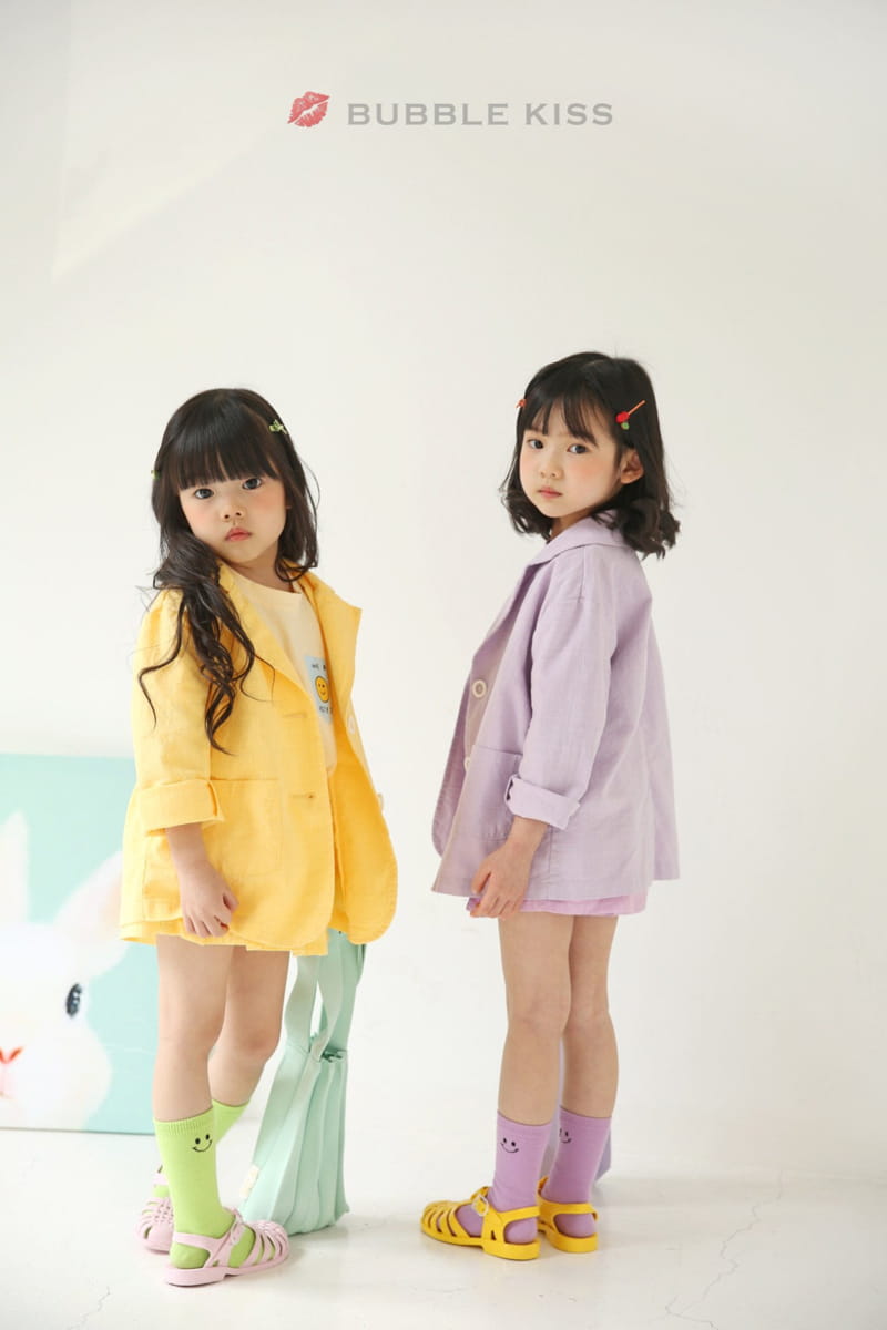 BUBBLE KISS - Korean Children Fashion - #Kfashion4kids - Macaroon Linen Jacket - 11
