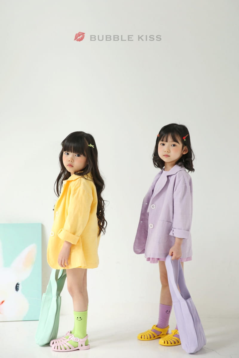 BUBBLE KISS - Korean Children Fashion - #Kfashion4kids - Macaroon Linen Jacket - 4