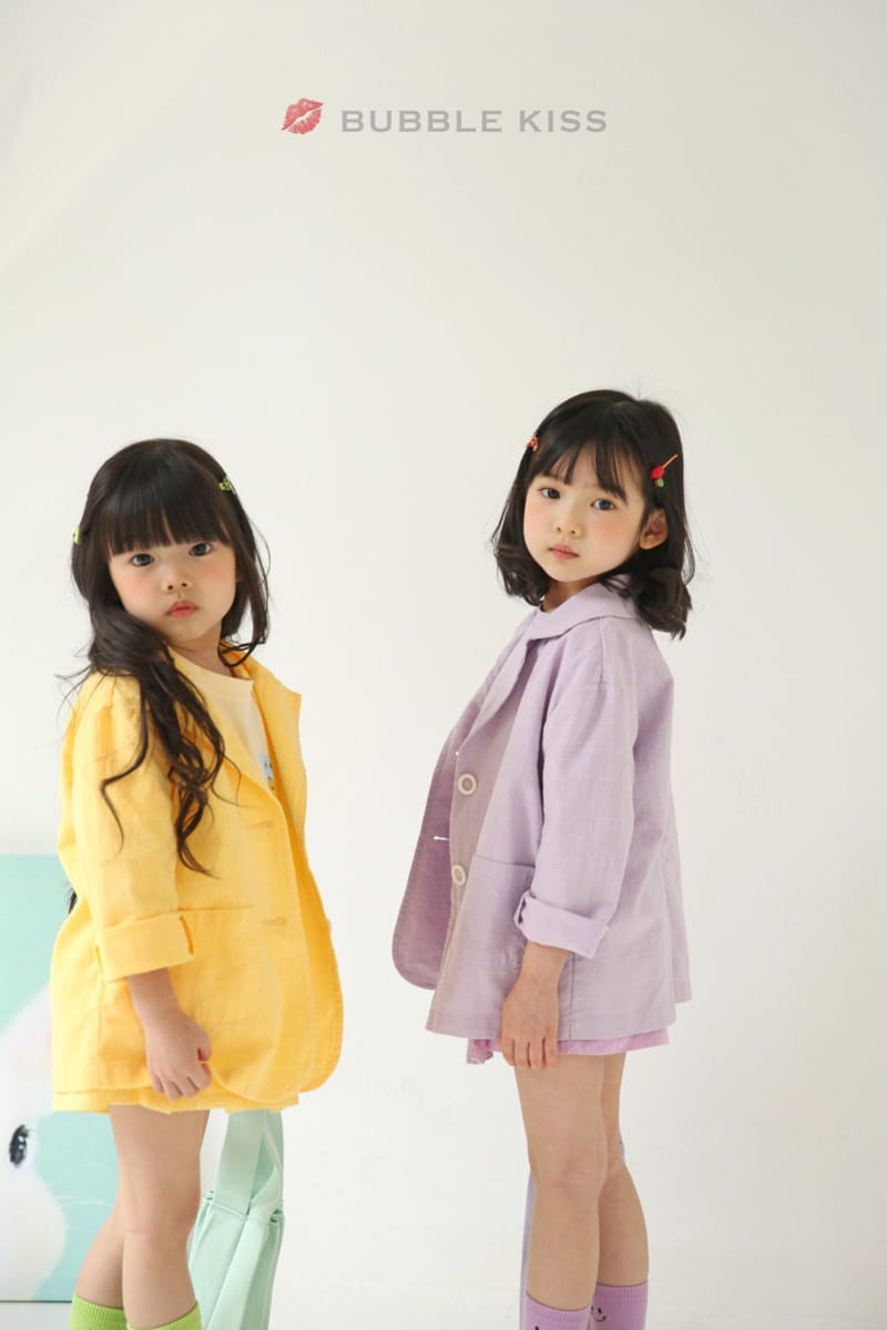 BUBBLE KISS - Korean Children Fashion - #Kfashion4kids - Macaroon Linen Jacket - 8