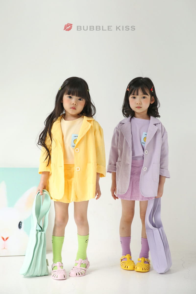 BUBBLE KISS - Korean Children Fashion - #Kfashion4kids - Macaroon Linen Jacket - 9
